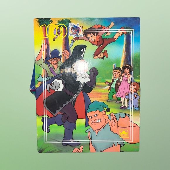 2 Vintage Peter Pan Captain Hook 100 PC Puzzles Golden & Disney - Picture 5 of 5